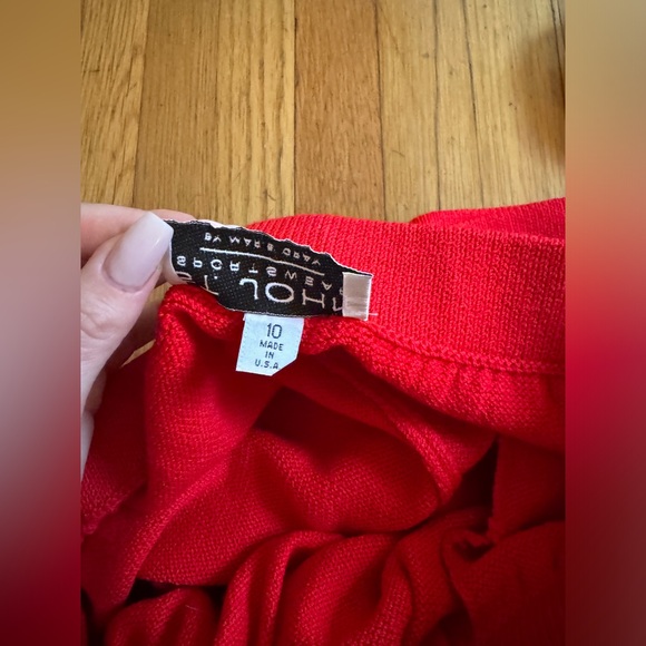 Vintage St John Red Santana Knit Slouchy Shorts Sz 10 - Picture 5 of 10